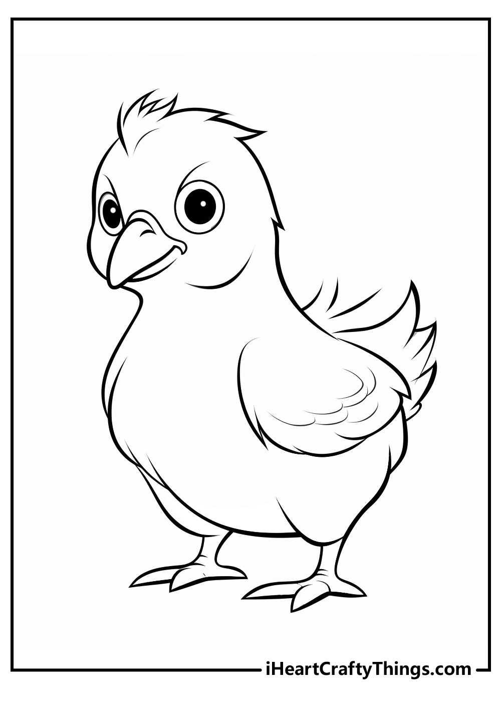 black-and-white chicken coloring pages