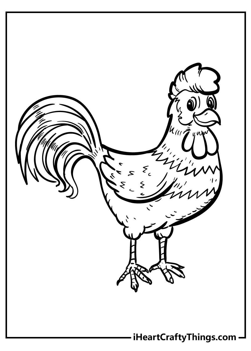 cartoon Chicken Coloring sheet free download
