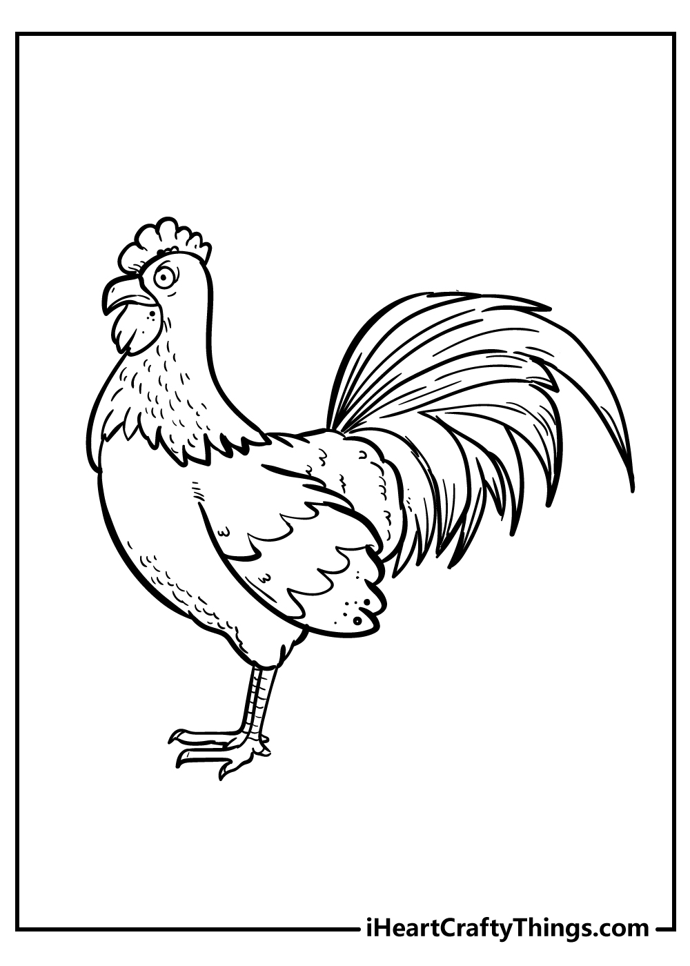 Chicken Coloring book free printable for kids