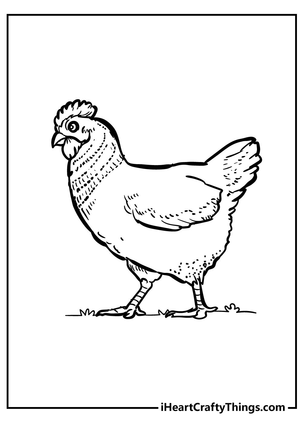 Chicken Coloring sheet for toddlers free printable