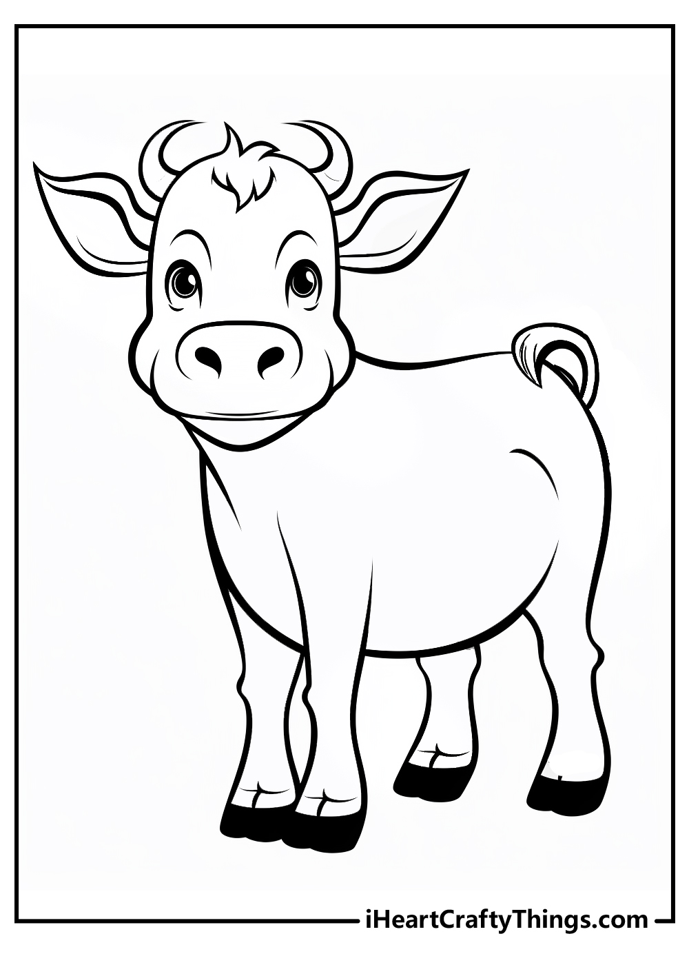 free cow coloring printable