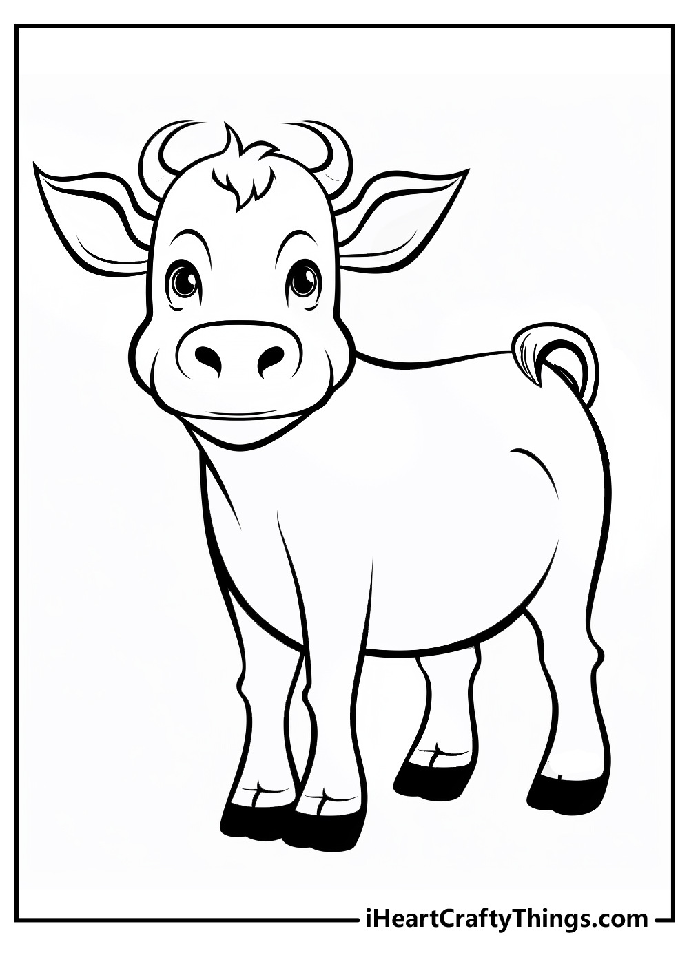 Free cow printable for kids to draw paint color - Nilo Toys