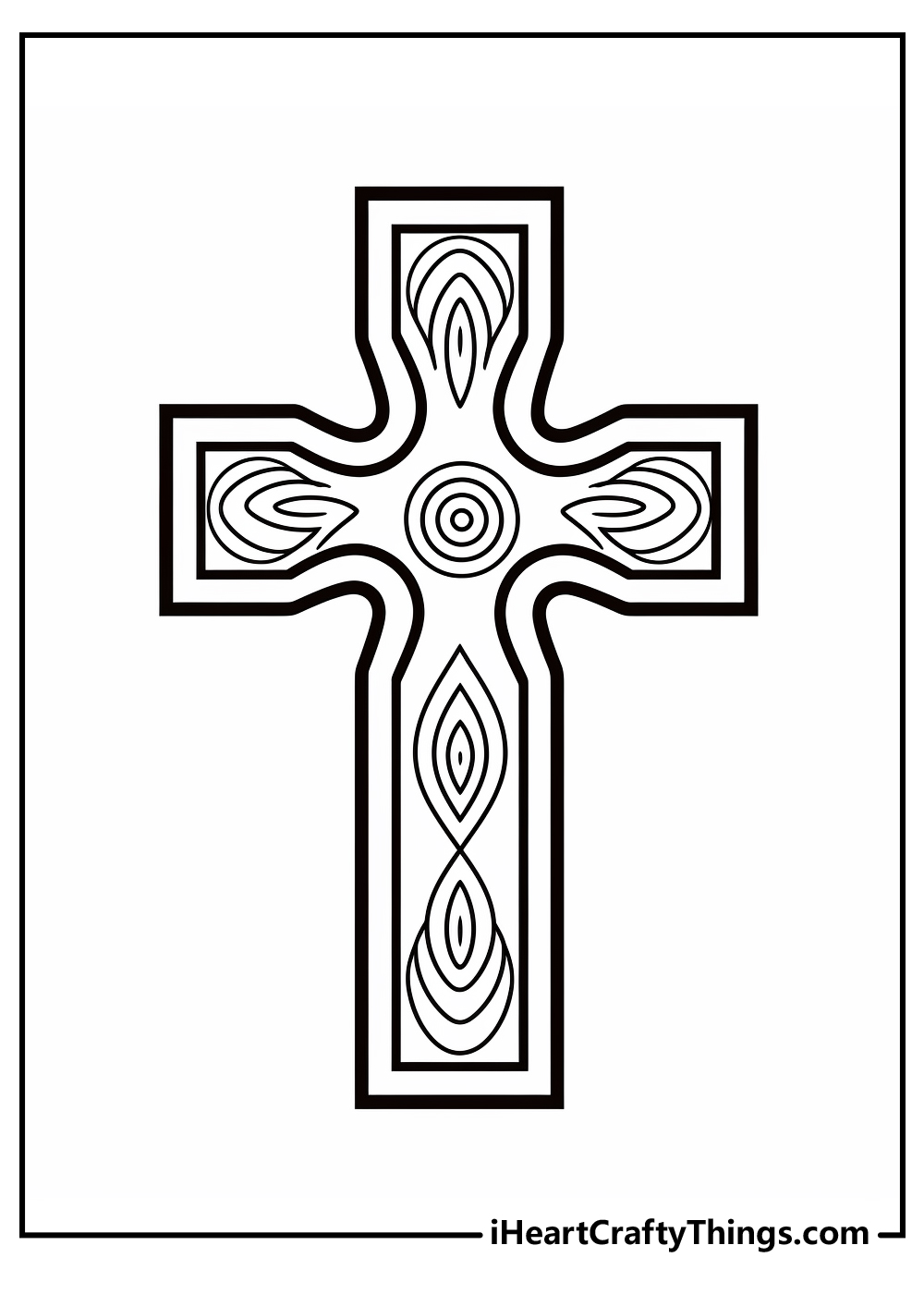 black-and-white cross coloring pages