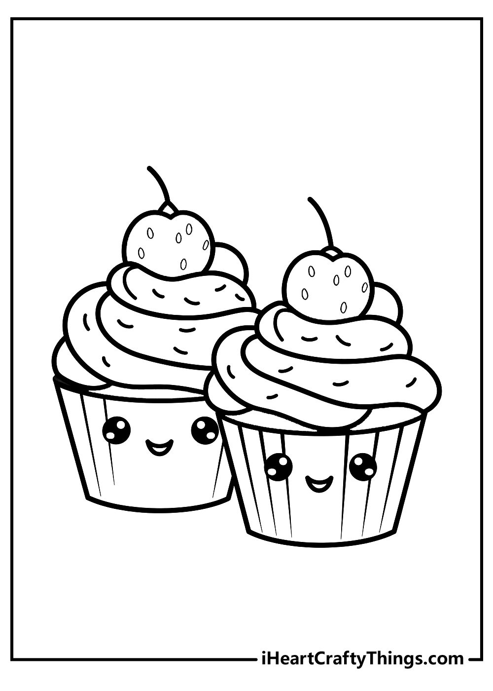 Cupcake Coloring Book for Kids Digital Download / Children