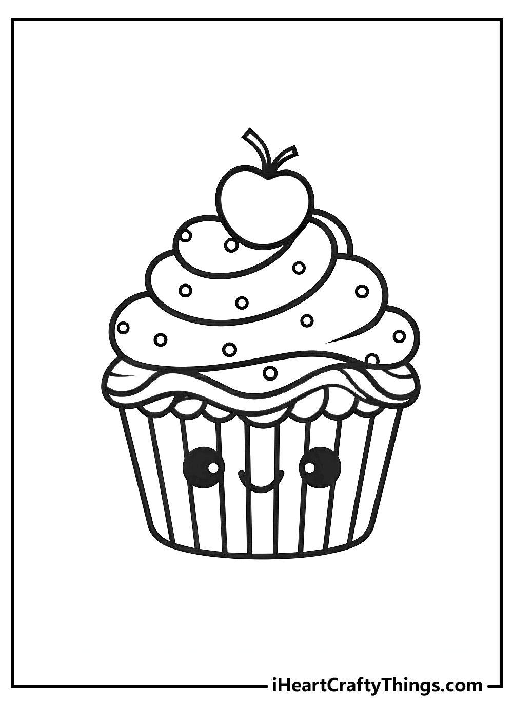 cute cupcake coloring printable