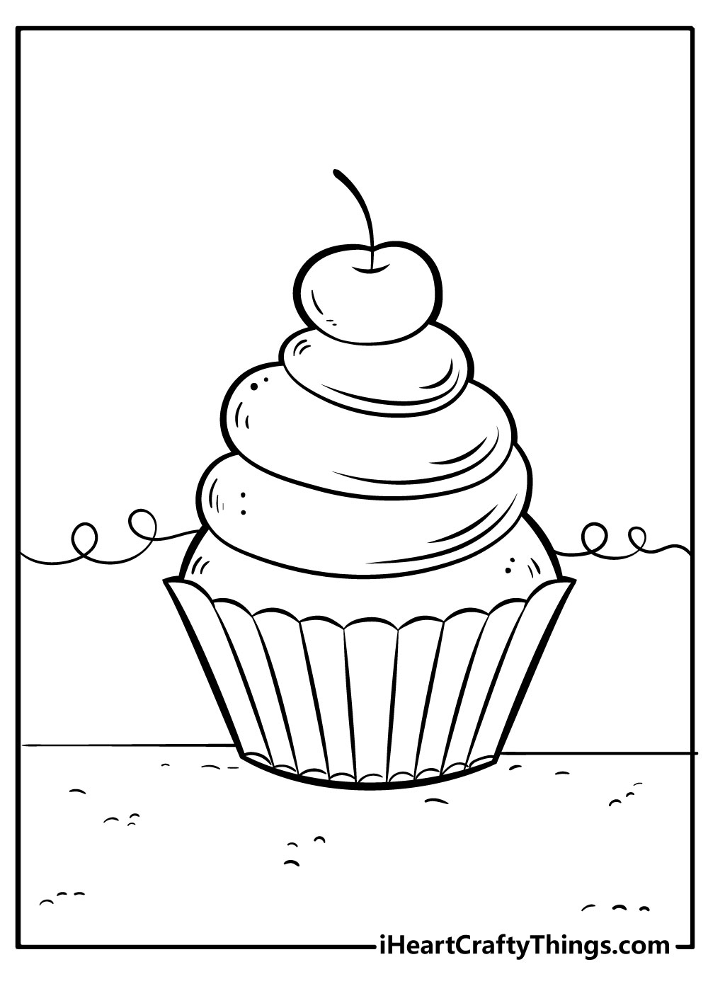 free printable birthday cupcake coloring pages