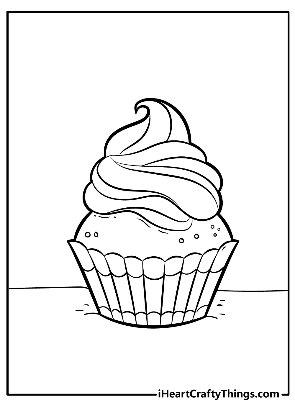 black and white Cupcake pdf Pages free print out