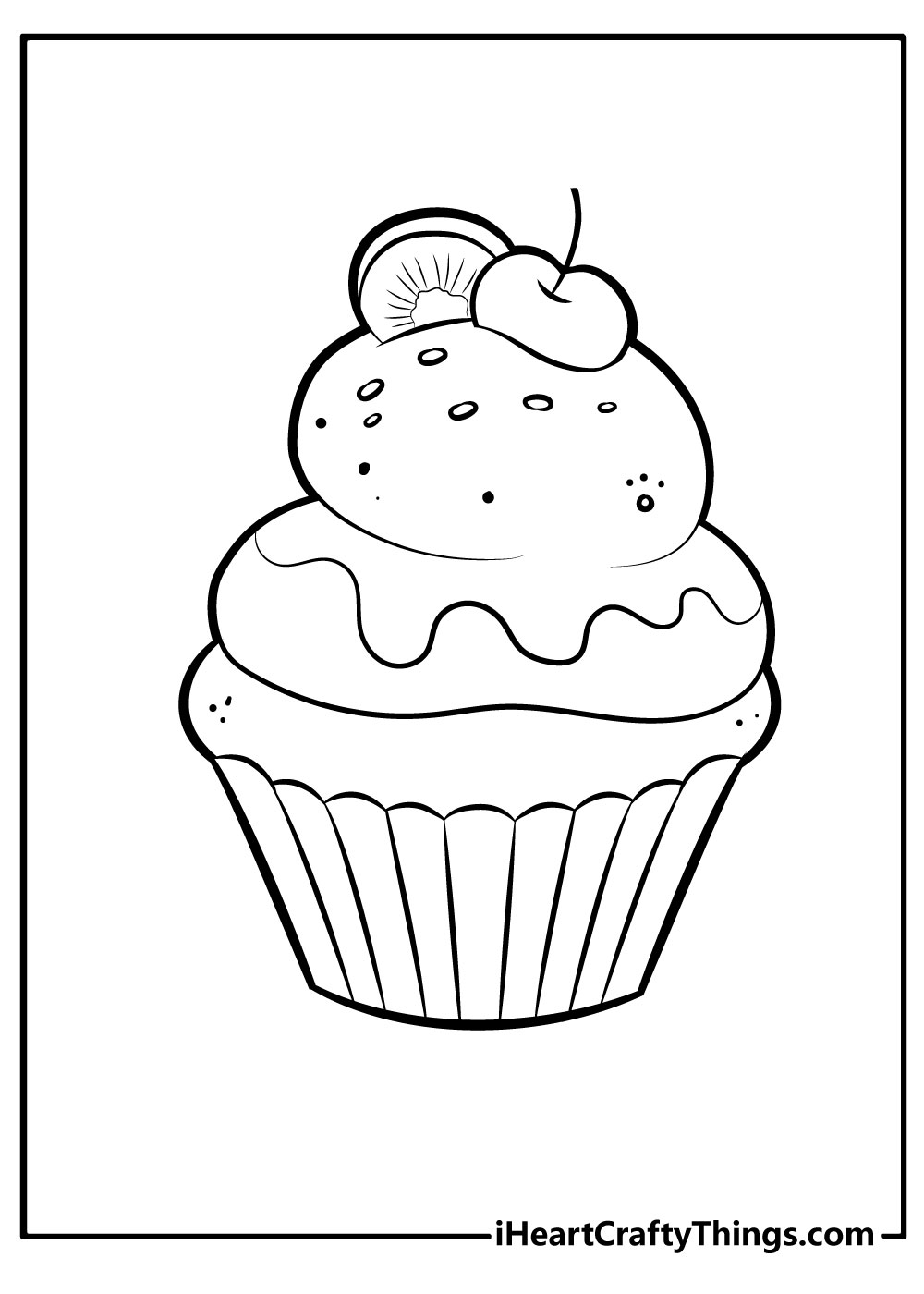 easy Cupcake Coloring Pages free download
