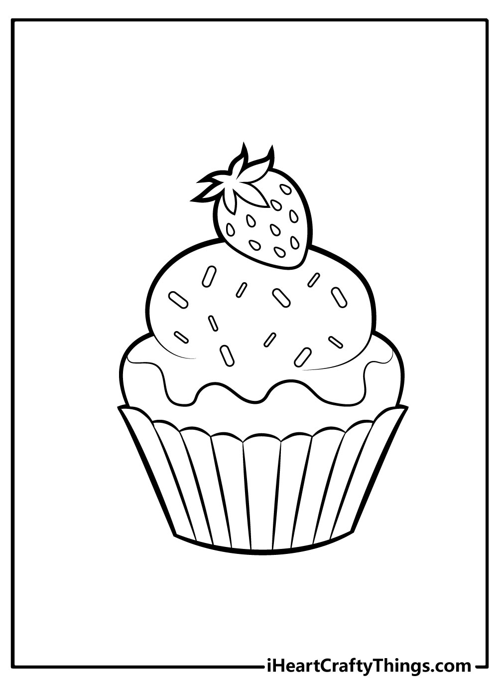 Cupcake Coloring Book for Kids Digital Download / Children Coloring Pages /  Kids Cute Coloring Book Printable PDF / Dessert Book for Kid 