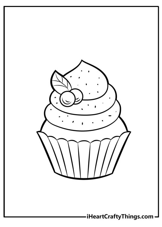 cartoon Cupcake Coloring Pages free printable