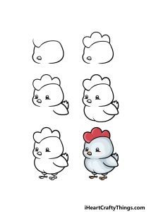 Cute Chicken Drawing - How To Draw A Cute Chicken Step By Step