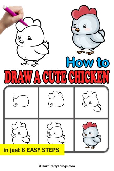 Cute Chicken Drawing - How To Draw A Cute Chicken Step By Step