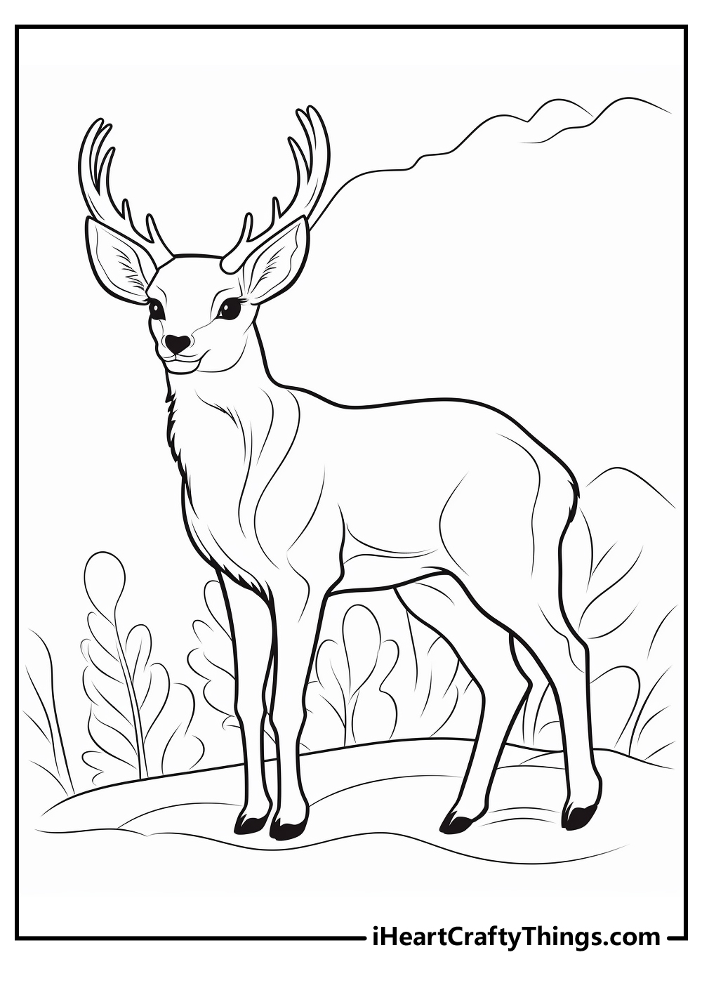 buck deer coloring page