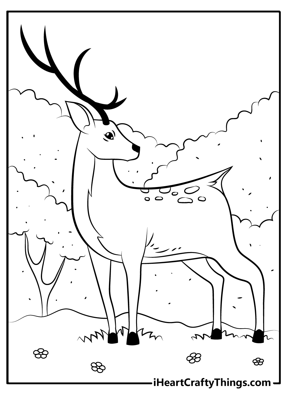 printable deer coloring pages updated 2022