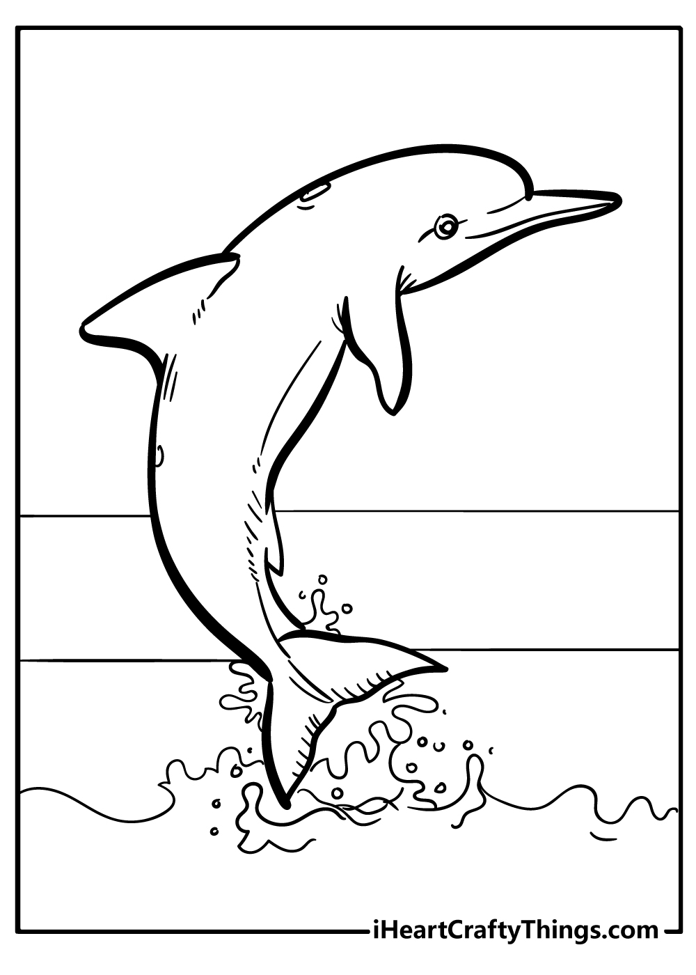 simple Dolphin Coloring Pages free download