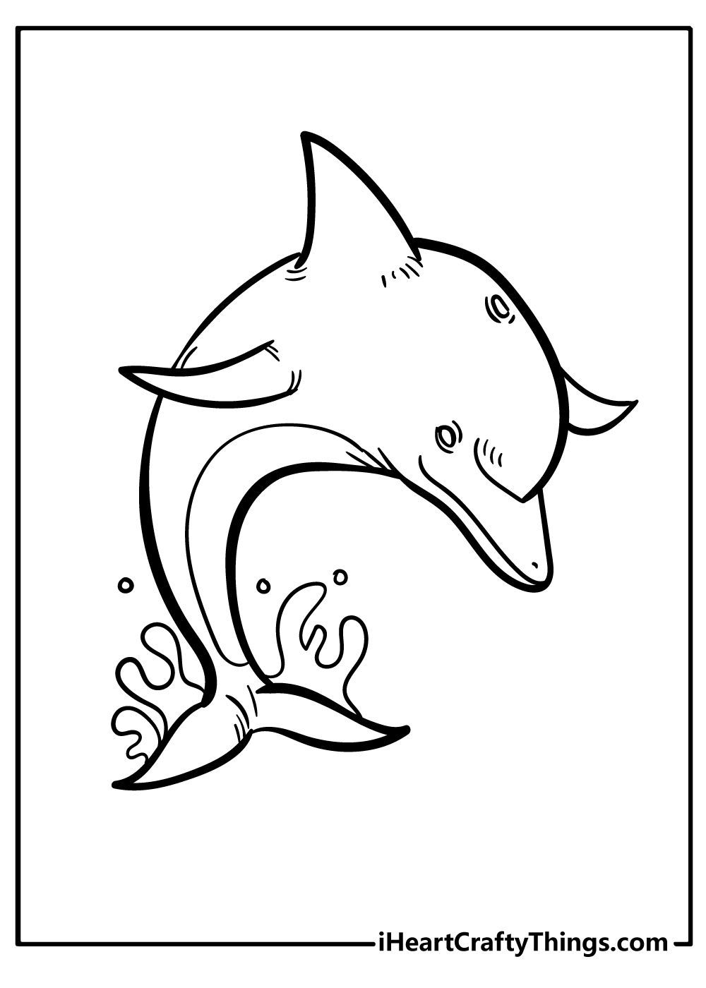 easy Dolphin Coloring Pages free print out