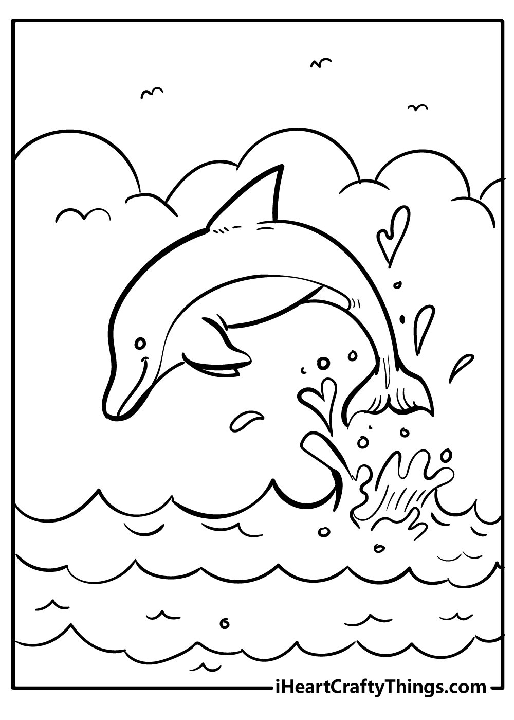 realistic Dolphin Coloring Pages free printable pdf