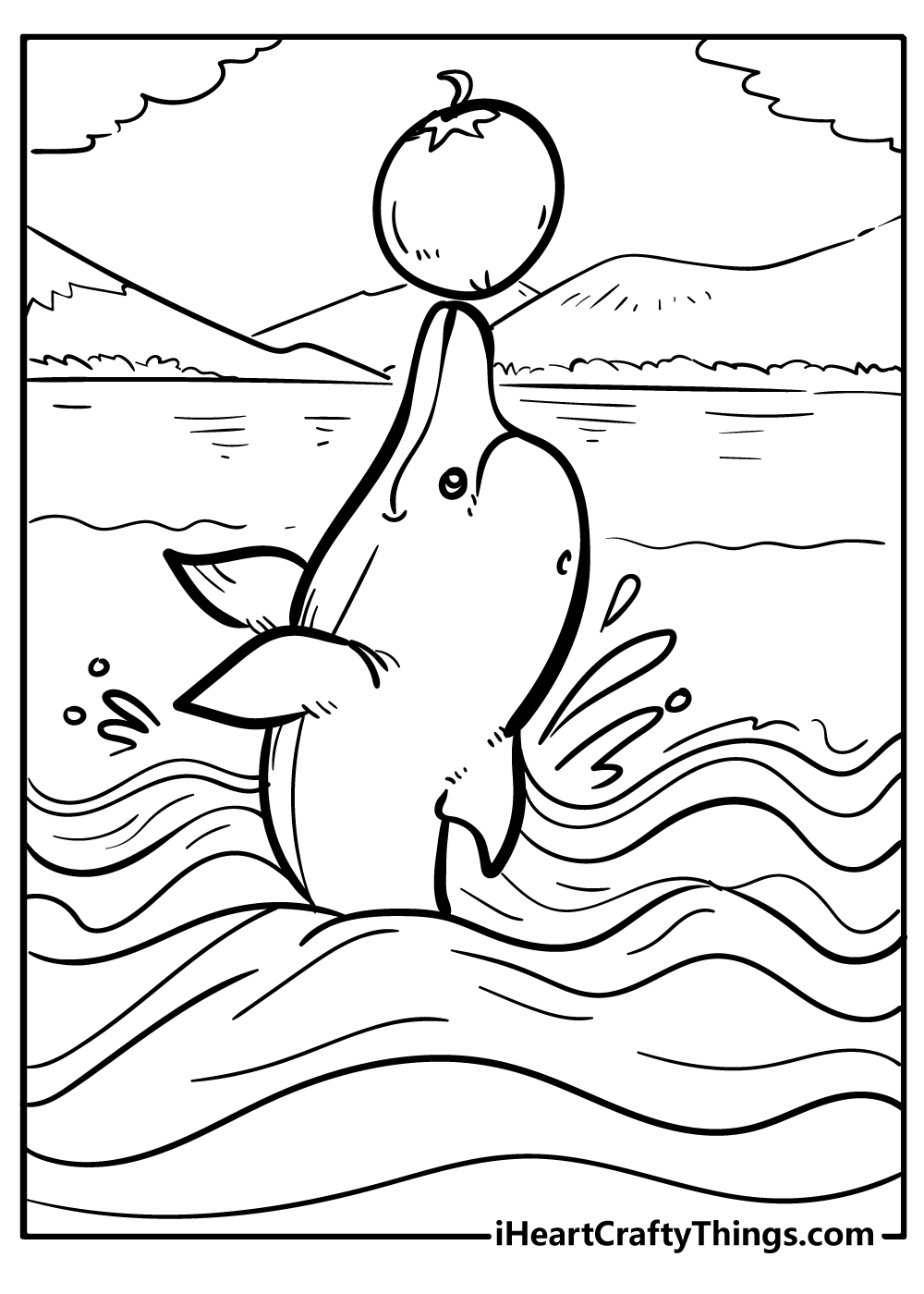 cool Dolphin Coloring Pages free download