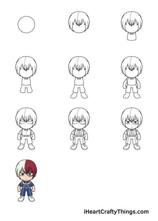 Todoroki Drawing - How To Draw Todoroki Step By Step