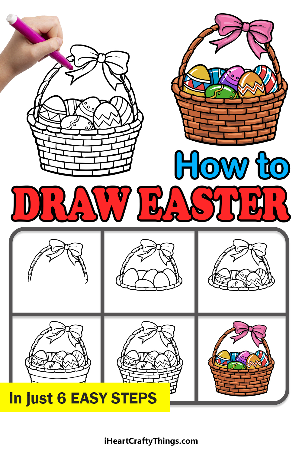 how to draw Easter in 6 easy steps