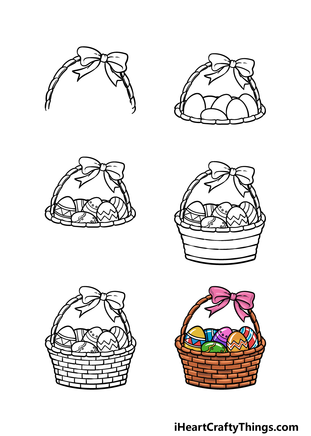 how to draw Easter in 6 steps