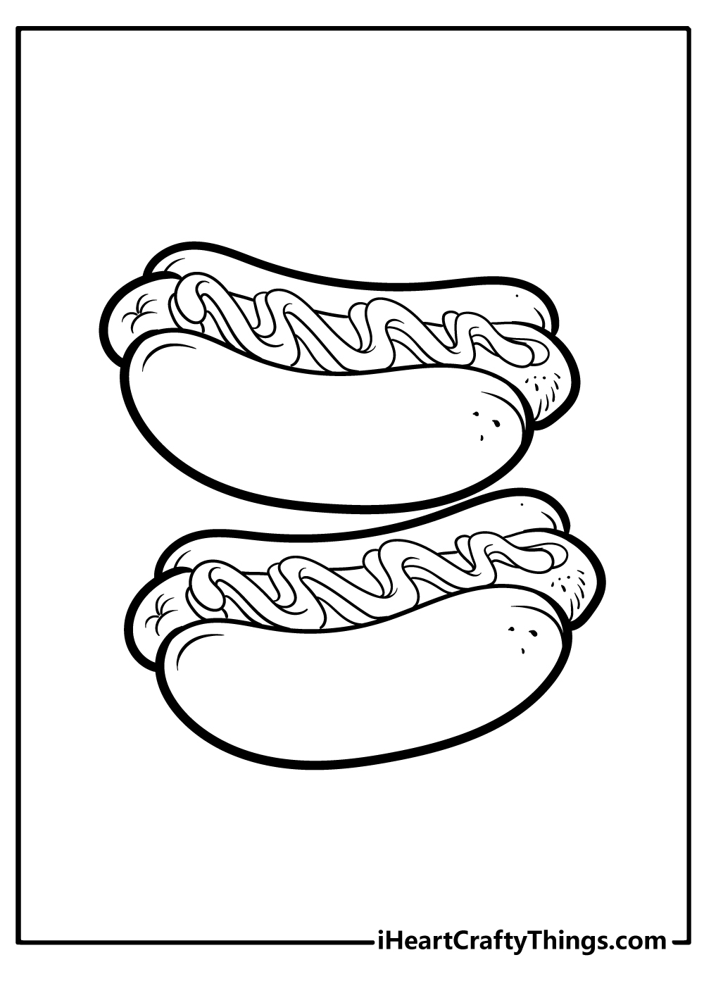hot dog Food Coloring Pages free printable