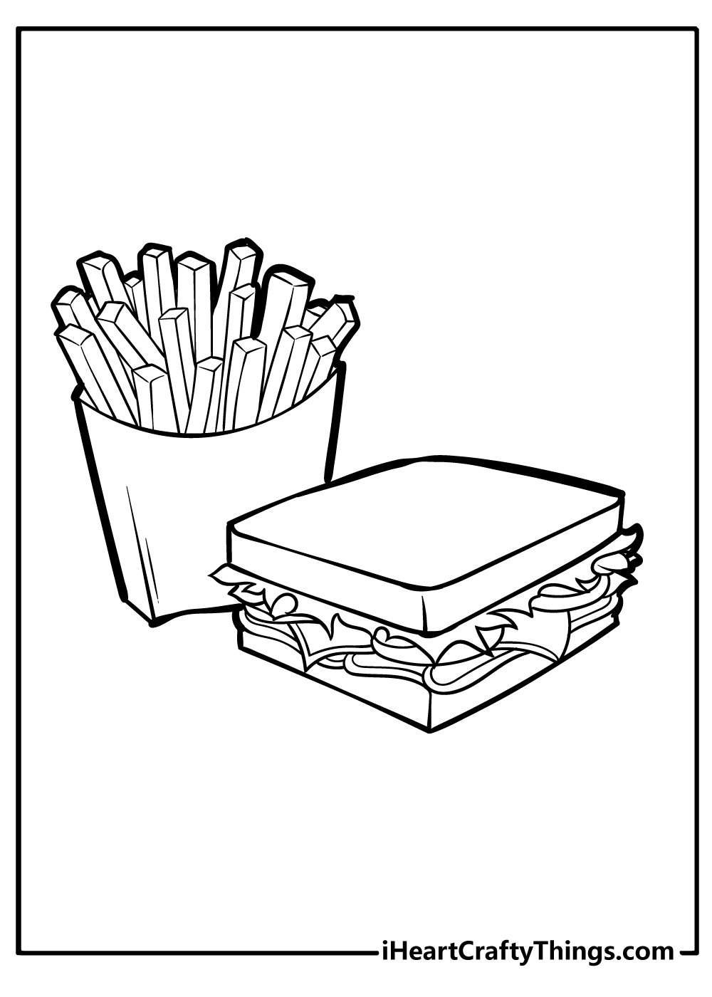 coloring pages of fries