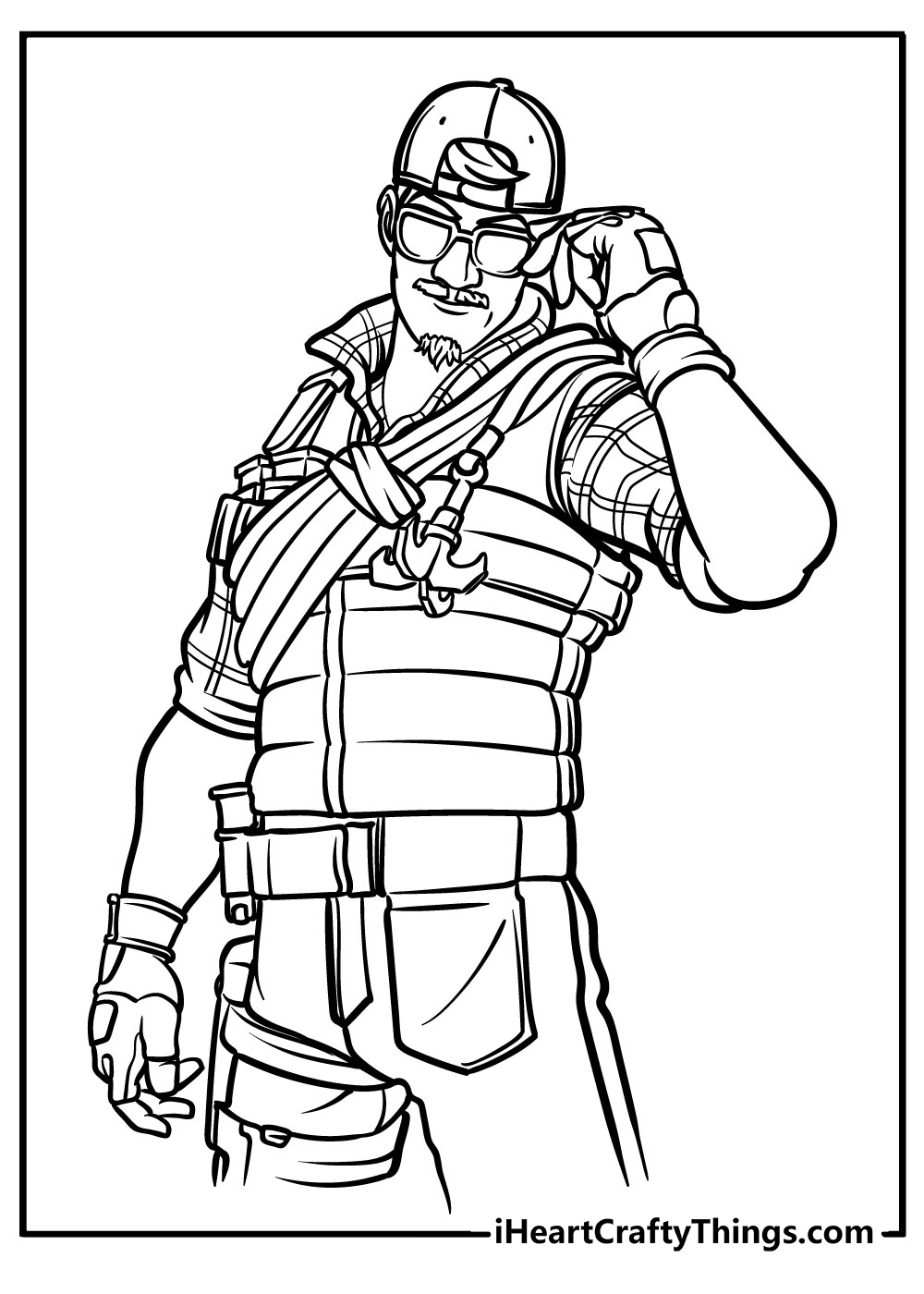 simple Fortnite Coloring Pages free download
