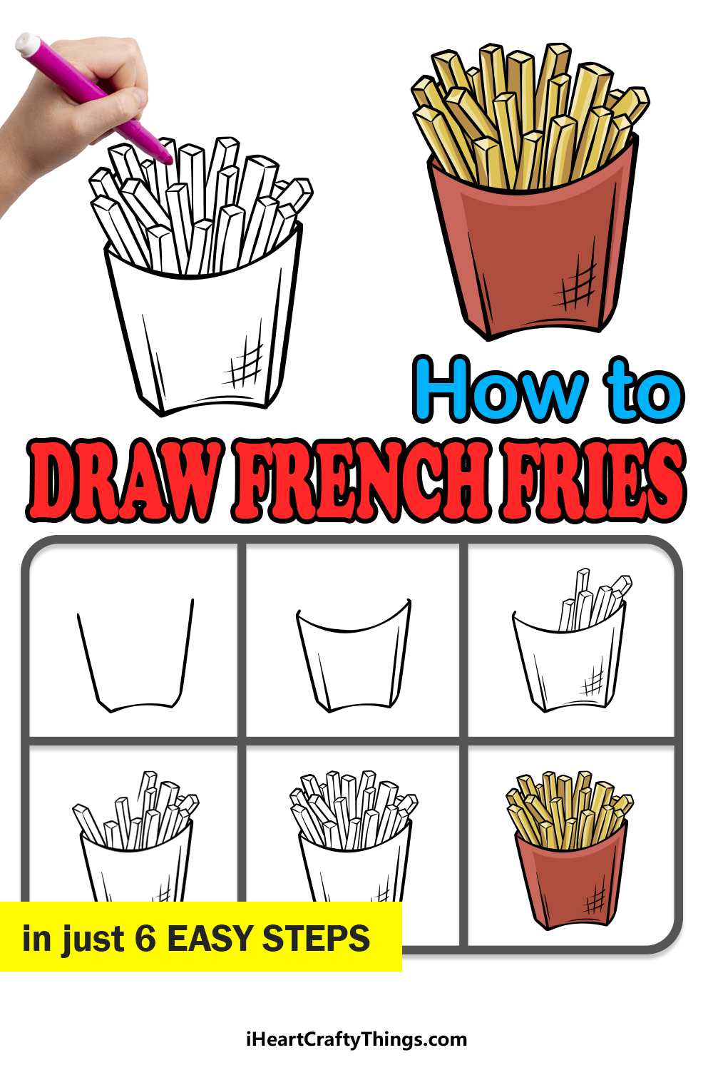 French Fries Drawing - How To Draw French Fries Step By Step