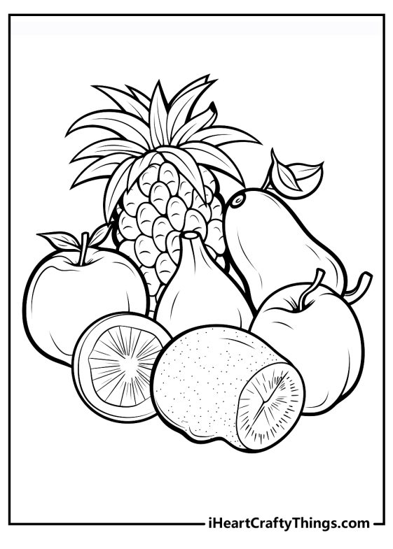 Fruit Coloring Pages (100% Free Printables)