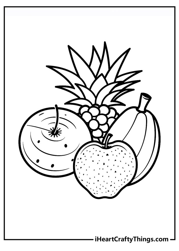 Fruit Coloring Pages (100% Free Printables)