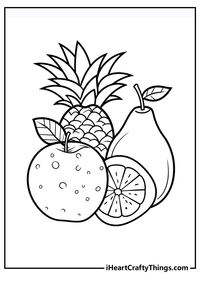 Fruit Coloring Pages (100% Free Printables)