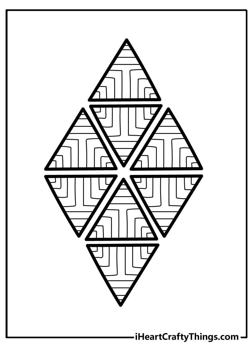 simple geometric patterns coloring pages for kids