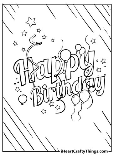 20 Happy Birthday Coloring Pages & Cards (100% Free)