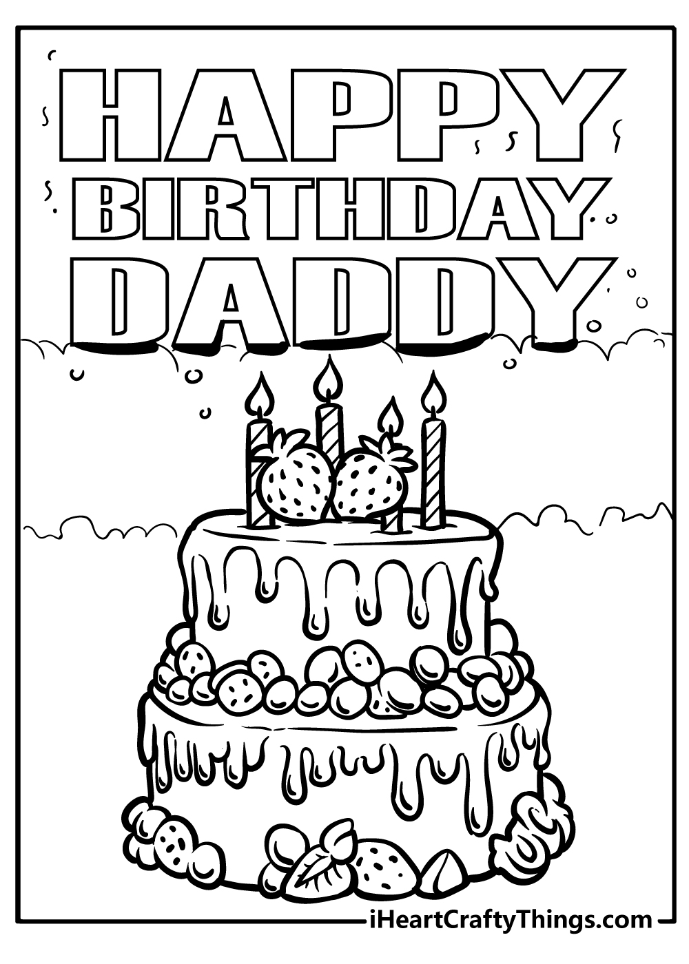 Happy Birthday Coloring Pages for dad free printable