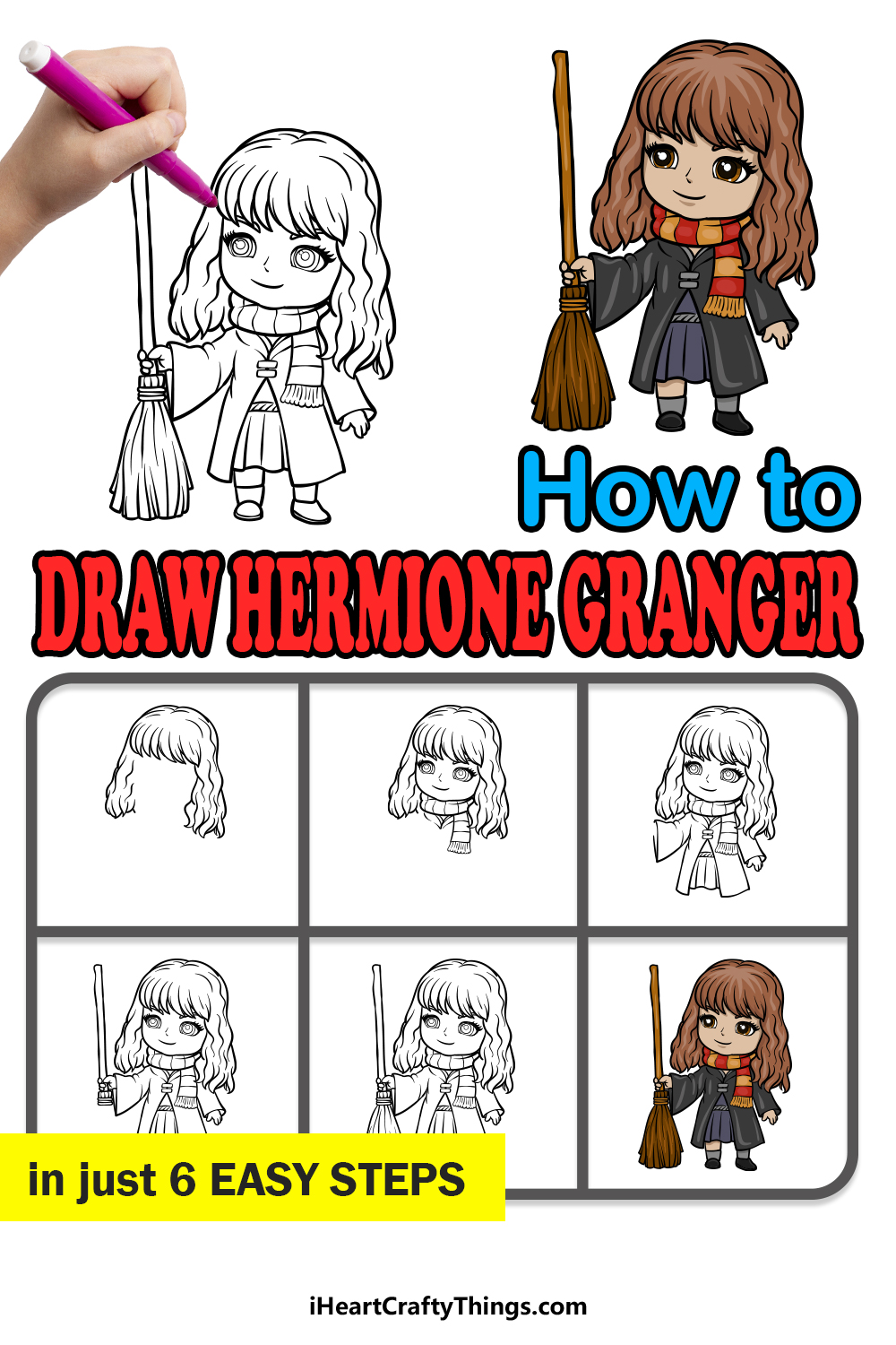 how to draw Hermione Granger in 6 easy steps