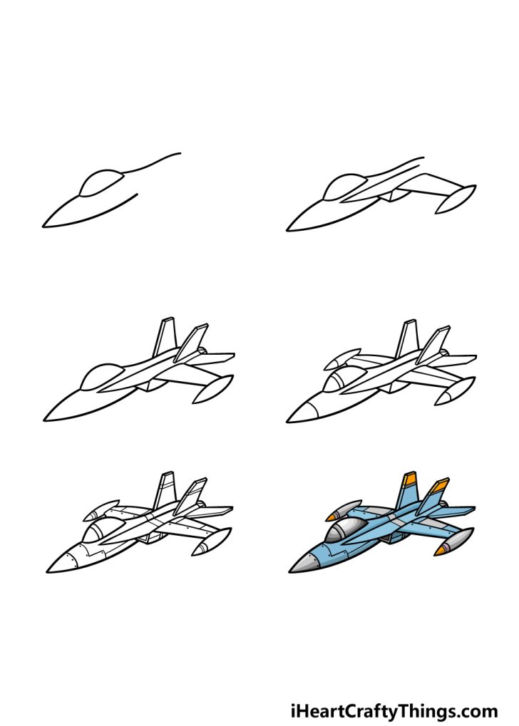 Jet Drawing How To Draw A Jet Step By Step