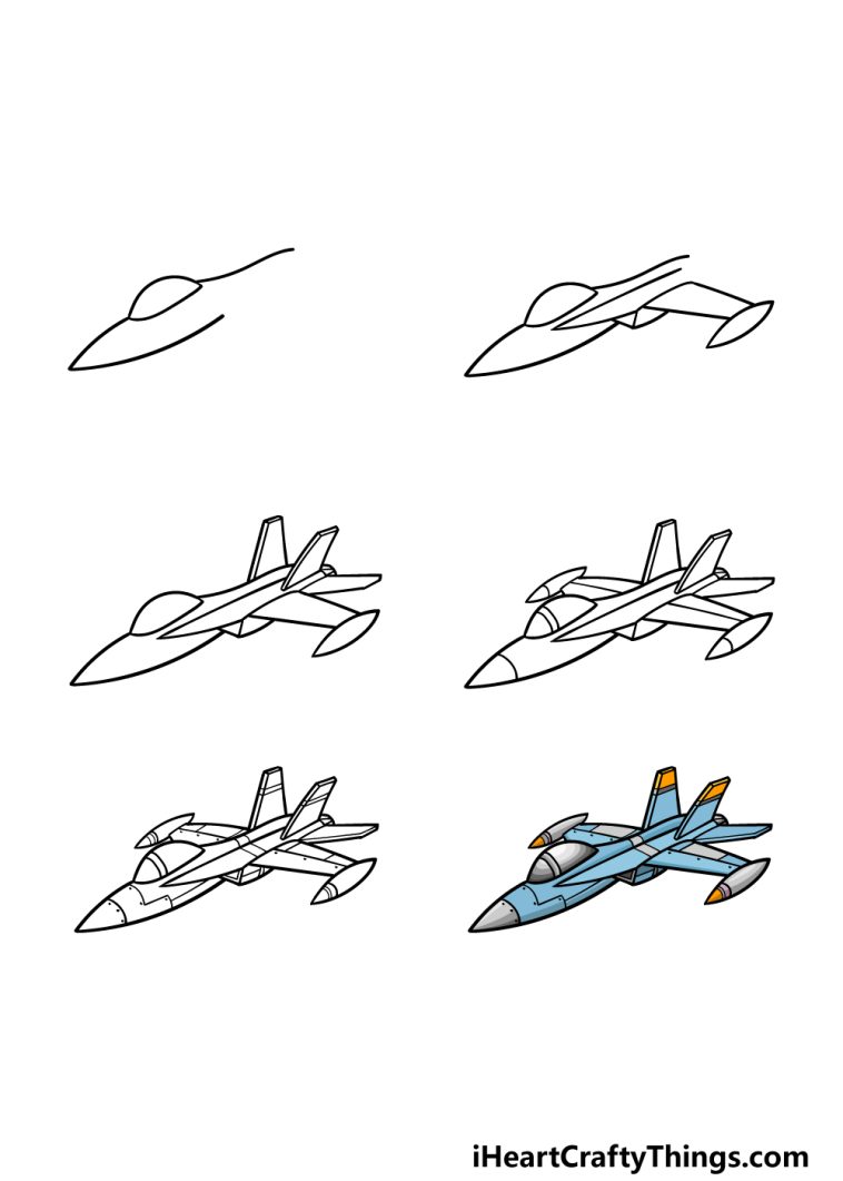 Jet Drawing How To Draw A Jet Step By Step