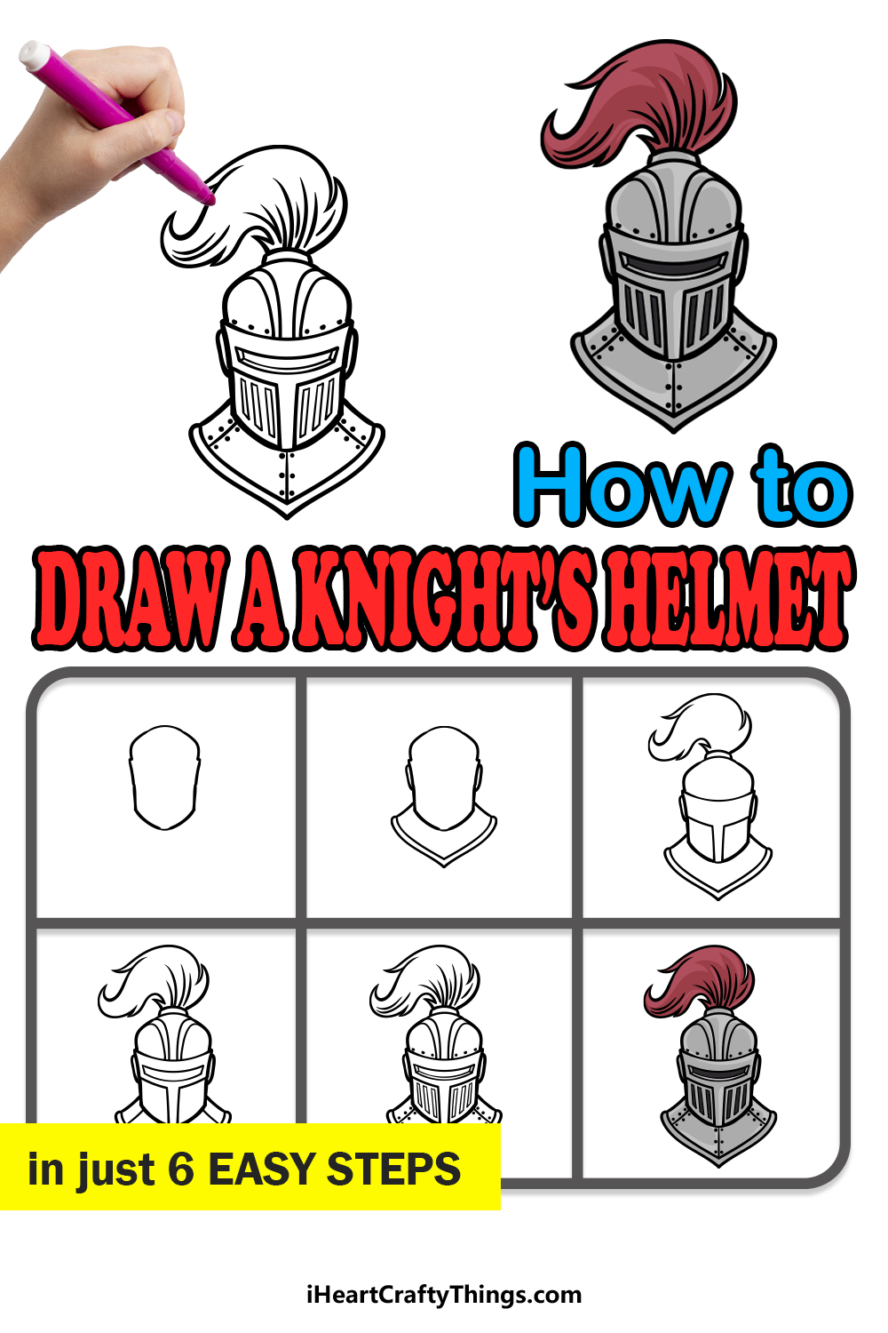 how to draw a Knight’s Helmet in 6 easy steps