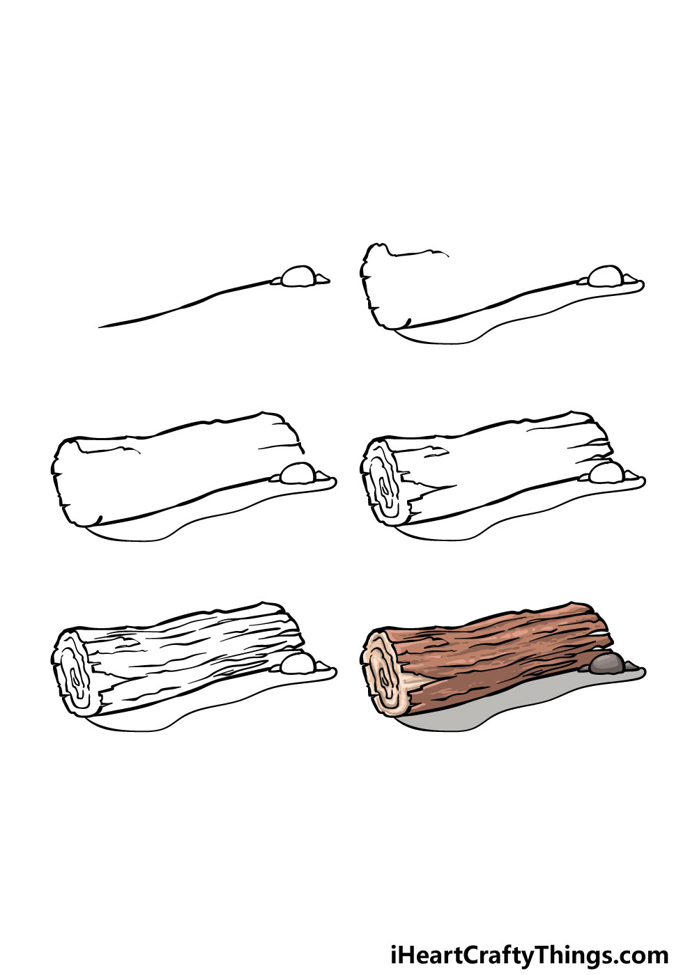 how to draw a log in 6 steps