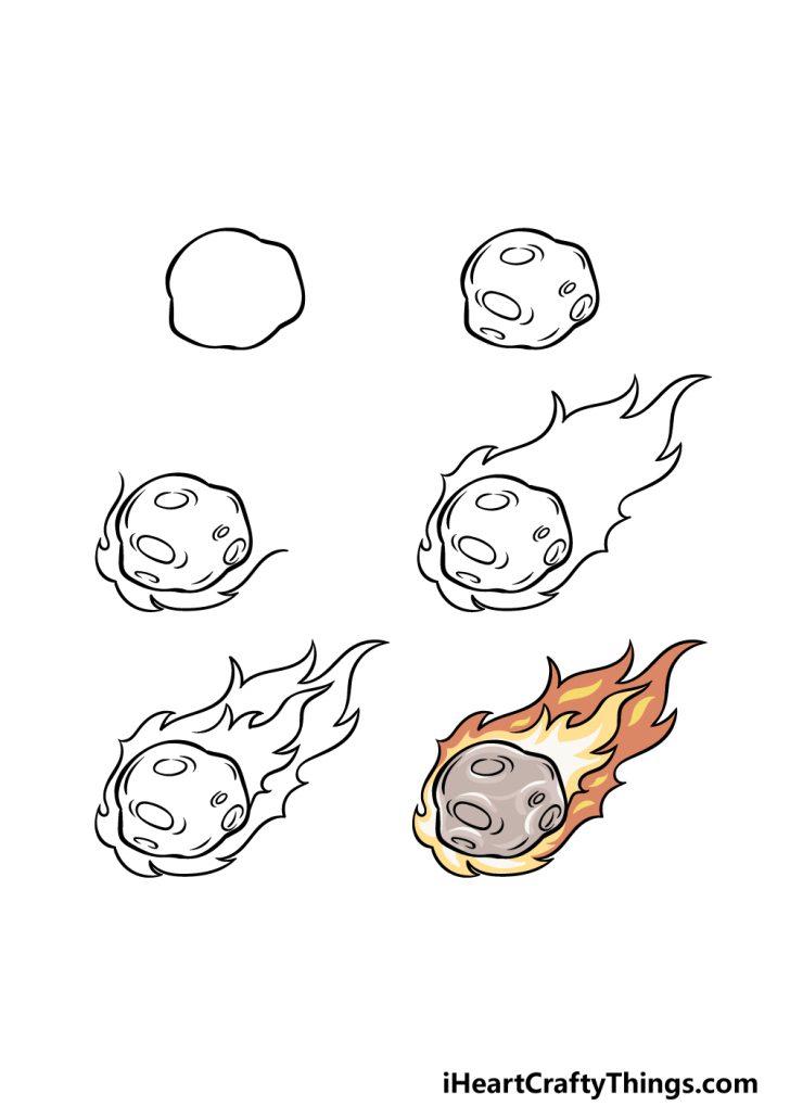 Meteor Drawing How To Draw A Meteor Step By Step