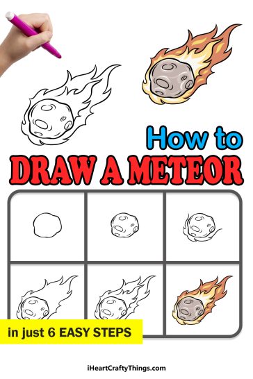 Meteor Drawing - How To Draw A Meteor Step By Step