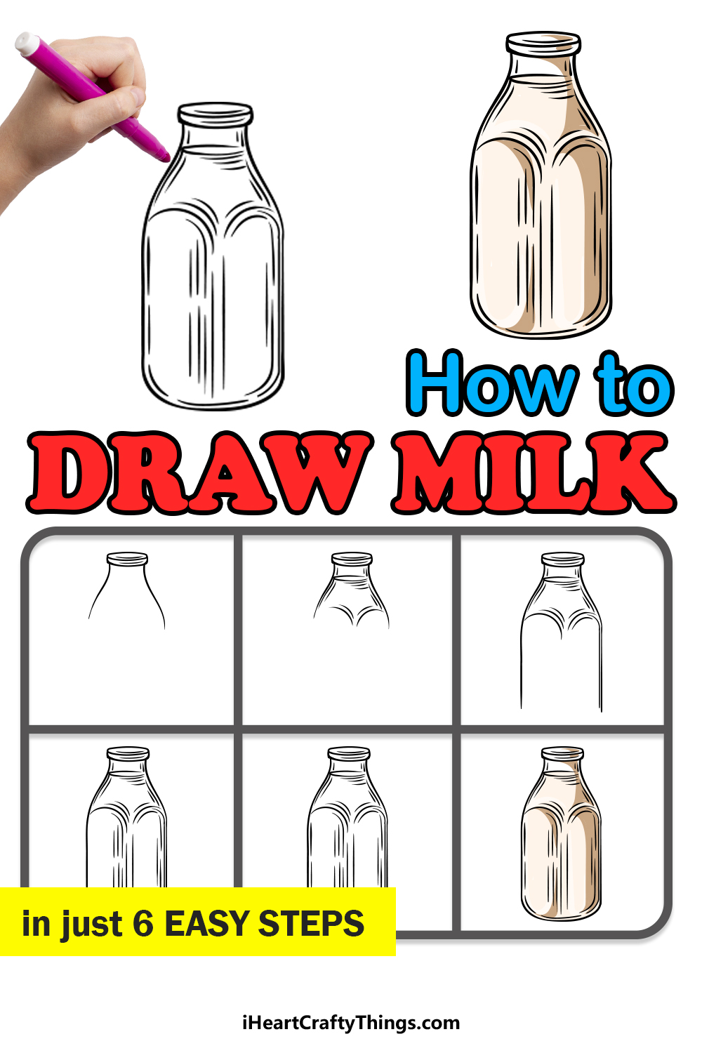 how to draw milk in 6 easy steps