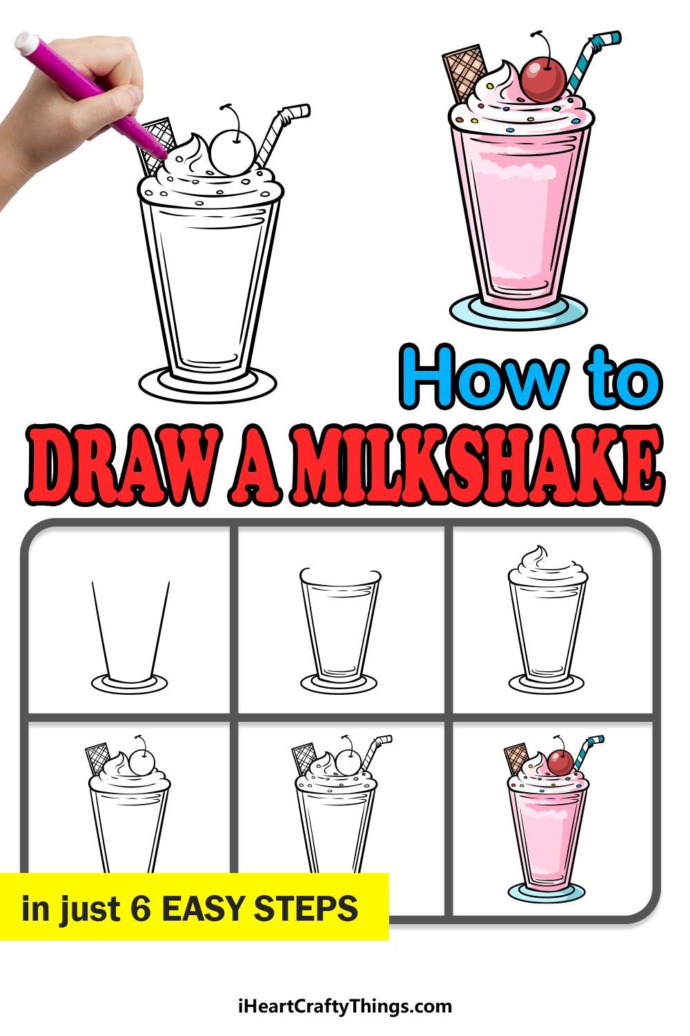 How to Draw Milkshake Very Very Easy for Kids 