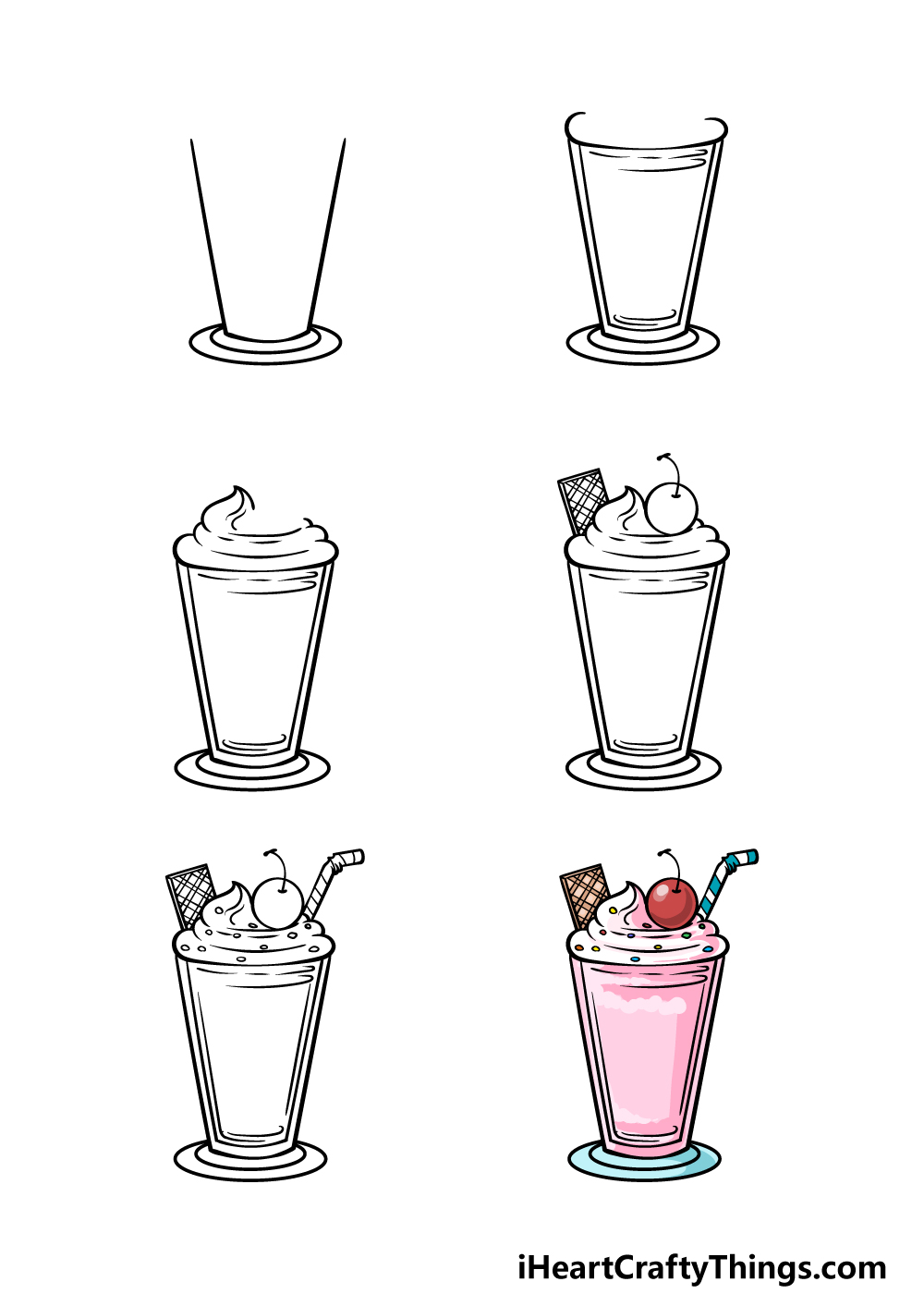 How to Draw Milkshake Very Very Easy for Kids 