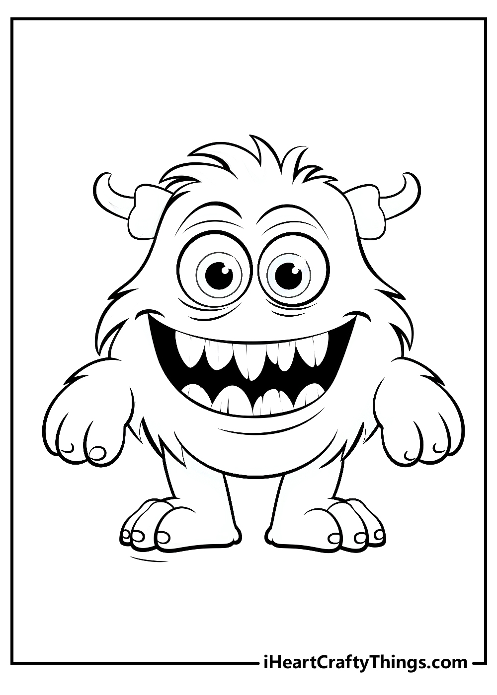 black-and-white monster coloring pdf sheets