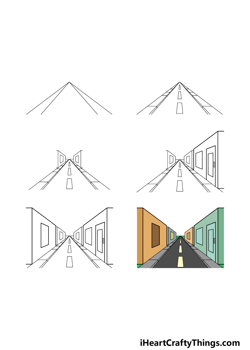 how to draw a One-Point Perspective in 6 steps
