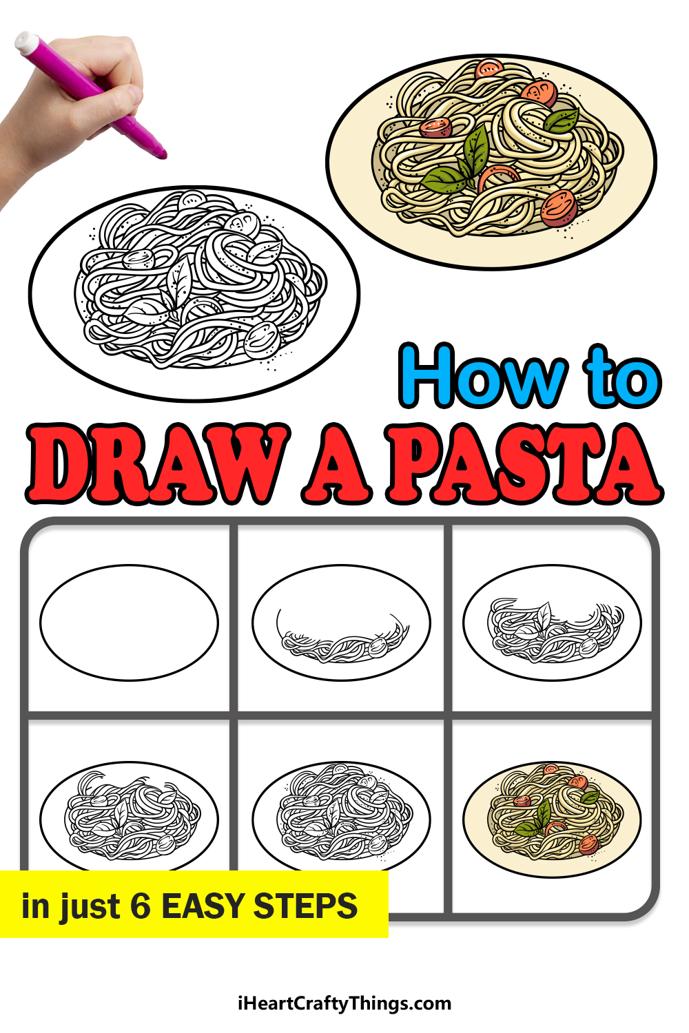 Pasta Drawing - How To Draw Pasta Step By Step