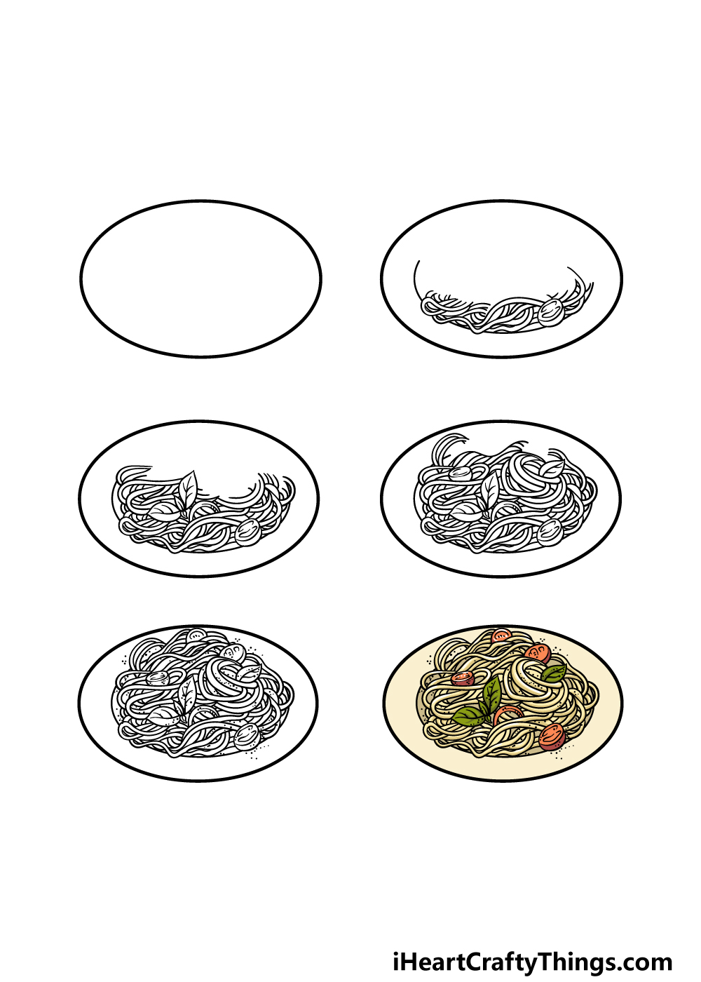 Pasta Drawing - How To Draw Pasta Step By Step