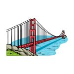how to draw The Golden Gate Bridge image